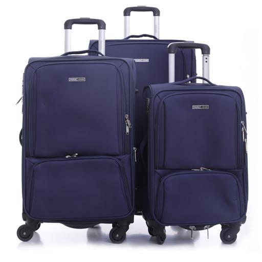 طقم حقائب سفر 3 حقائب مادة البوليستر بعجلات دوارة (20 ، 24 ، 28) بوصة أزرق فاتح PARA JOHN -Polyester Soft Trolley Luggage Set, Light Blue - SW1hZ2U6NDM2NzEy