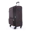 طقم حقائب سفر 3 حقائب مادة البوليستر بعجلات دوارة (20 ، 24 ، 28) بوصة لون القهوة PARA JOHN - Polyester Soft Trolley Luggage Set, Coffee - SW1hZ2U6NDM2NzM3