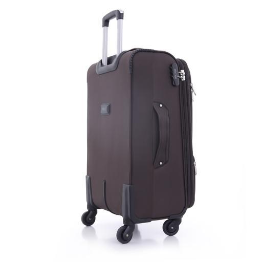 طقم حقائب سفر 3 حقائب مادة البوليستر بعجلات دوارة (20 ، 24 ، 28) بوصة لون القهوة PARA JOHN - Polyester Soft Trolley Luggage Set, Coffee - SW1hZ2U6NDM2NzM5