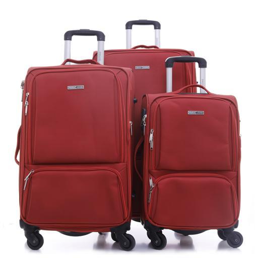 طقم حقائب سفر 3 حقائب مادة البوليستر بعجلات دوارة (20 ، 24 ، 28) بوصة برتقالي PARA JOHN - PJTR3089 Polyester Soft Trolley Luggage Set, Orange