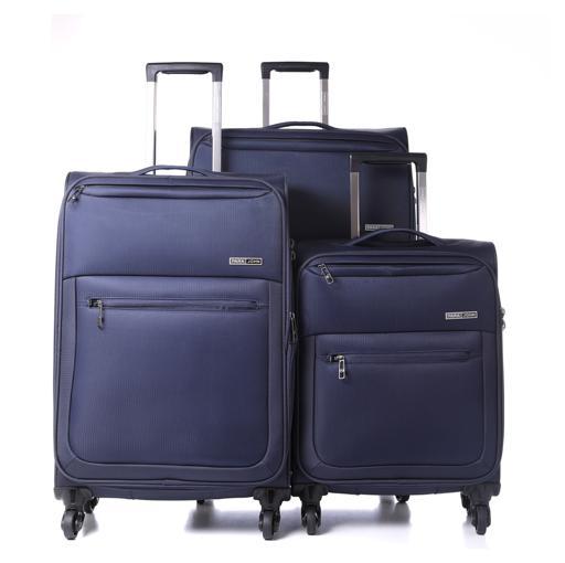 PARA JOHN PJTR3116 Polyester Soft Trolley Luggage Set, Blue - SW1hZ2U6NDA3NzA0