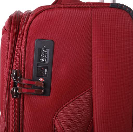 طقم حقائب سفر 3 حقائب مادة البوليستر بعجلات دوارة (20 ، 24 ، 28) بوصة أحمر PARA JOHN - PJTR3116 Polyester Soft Trolley Luggage Set, Red - SW1hZ2U6MzY0Nzk2