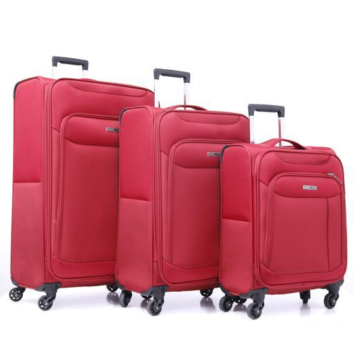 PARA JOHN Polyester Soft Trolley Luggage Set, Red - SW1hZ2U6MzY0ODI0