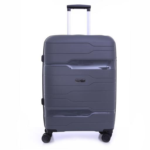 طقم حقائب سفر 3 حقائب مادة PP بعجلات دوارة (20 ، 24 ، 28) بوصة رمادي PARA JOHN - Novo 3 Pcs Trolley Luggage Set, Grey - SW1hZ2U6MzY1NTY5