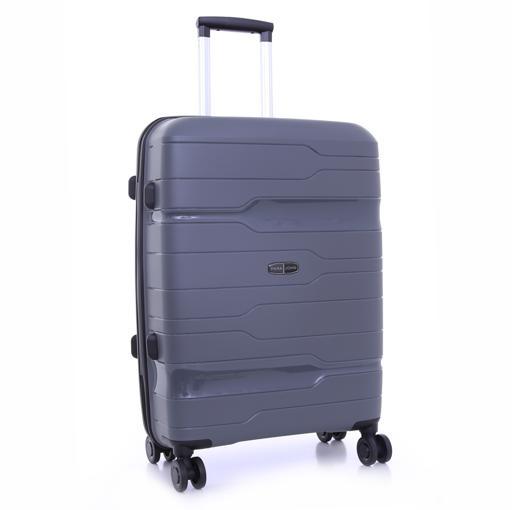 طقم حقائب سفر 3 حقائب مادة PP بعجلات دوارة (20 ، 24 ، 28) بوصة رمادي PARA JOHN - Novo 3 Pcs Trolley Luggage Set, Grey - SW1hZ2U6MzY1NTc5