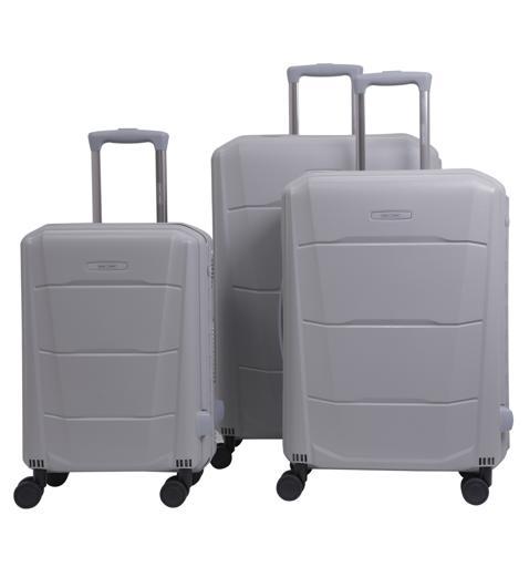 طقم حقائب سفر 3 حقائب مادة البولي كربونات بعجلات دوارة (20 ، 24 ، 28) بوصة بيج PARA JOHN - Campio 3 Pcs Trolley Luggage Set, Beige - SW1hZ2U6MzY1NTA4
