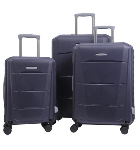 طقم حقائب سفر 3 حقائب مادة البولي كربونات بعجلات دوارة (20 ، 24 ، 28) بوصة أزرق PARA JOHN - Campio 3 Pcs Trolley Luggage Set, Blue - SW1hZ2U6MzY1NTE5