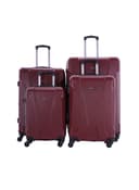 PARA JOHN 4 Pcs Zin Trolley Luggage Set, Dark Red