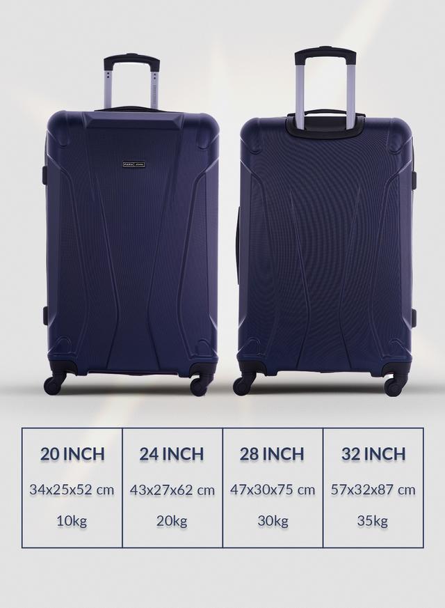 طقم حقائب سفر 4 حقائب مادة ABS بعجلات دوارة (20 ، 24 ، 28 ،32) بوصة أزرق PARA JOHN - 4 Pcs Zin Trolley Luggage Set, Blue - SW1hZ2U6MTQwODA5MQ==