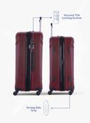 PARA JOHN 4 Pcs Zin Trolley Luggage Set, Dark Red