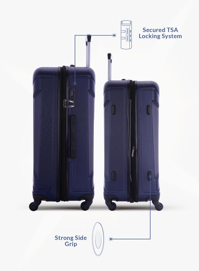 طقم حقائب سفر 4 حقائب مادة ABS بعجلات دوارة (20 ، 24 ، 28 ،32) بوصة أزرق PARA JOHN - 4 Pcs Zin Trolley Luggage Set, Blue - 161896