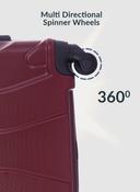 PARA JOHN 4 Pcs Zin Trolley Luggage Set, Dark Red