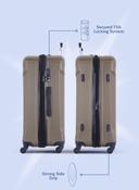 طقم حقائب سفر 4 حقائب مادة ABS بعجلات دوارة (20 ، 24 ، 28 ،32) بوصة ذهبي PARA JOHN - 4 Pcs Zin Trolley Luggage Set, Golden - SW1hZ2U6MTQwODEwMQ==
