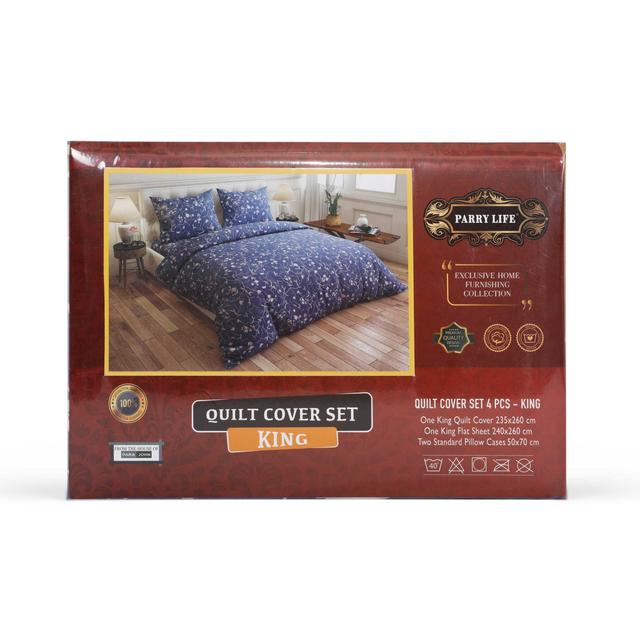 PARRY LIFE Quilt Cover Set - Duvet Cover Set, 4 Pc - Flat Sheet, Quilt Cover, & 2 Standard Pillow cases Set for Bedroom - Quilt Bed Set, Super Soft Polycotton, Throws for Sofa Fluffy Blanket - SW1hZ2U6NDE4Nzcz