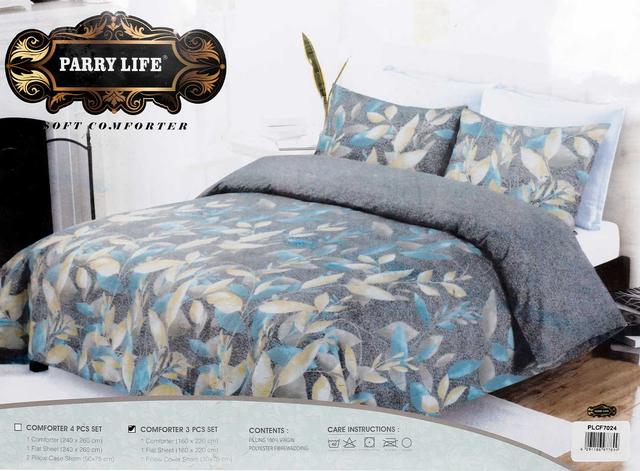 PARRY LIFE Comforter Set, 3 Pc - Flat Sheet, Comforter, 1 Pillow cases - Super Soft Fluffy Warm Comforter Set - Polyster Blanket, Throws for Sofa Fluffy Blanket Bed - SW1hZ2U6NDE4NzI4