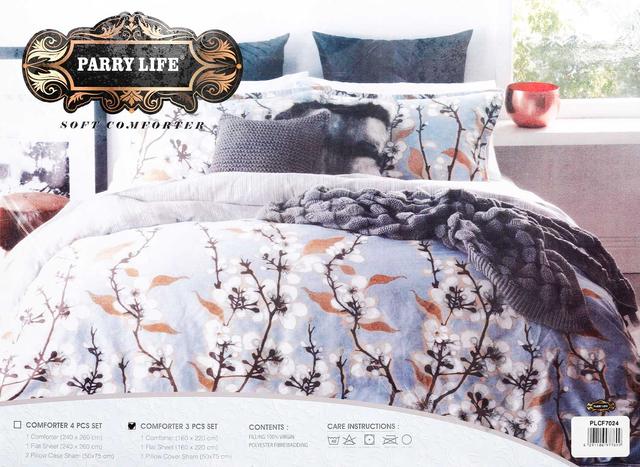 PARRY LIFE Comforter Set, 3 Pc - Flat Sheet, Comforter, 1 Pillow cases - Super Soft Fluffy Warm Comforter Set - Polyster Blanket, Throws for Sofa Fluffy Blanket Bed - SW1hZ2U6NDE4NzQ1