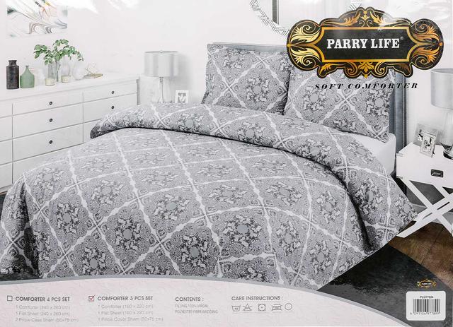 PARRY LIFE Comforter Set, 3 Pc - Flat Sheet, Comforter, 1 Pillow cases - Super Soft Fluffy Warm Comforter Set - Polyster Blanket, Throws for Sofa Fluffy Blanket Bed - SW1hZ2U6NDE4NzEw