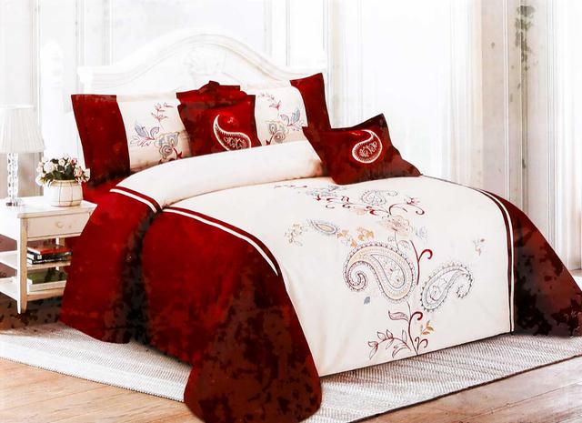 طقم سرير 8 قطع - أحمر PARRY LIFE 8Pcs Comforter Set - SW1hZ2U6NDE4NjA5