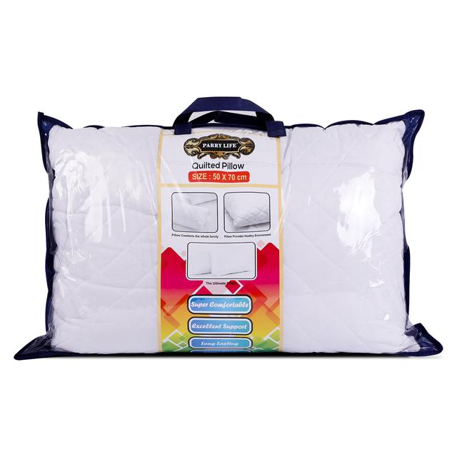 PARRY LIFE Quilted Pillow - Quilted Pillow Cases Protector - Hotel Quality Soft Hollow Siliconized Polyester Fabric Filling - Sleeping Bed Pillow - Pillow Protector Ideal for Home & Hotel Use - SW1hZ2U6NDE3Njg4