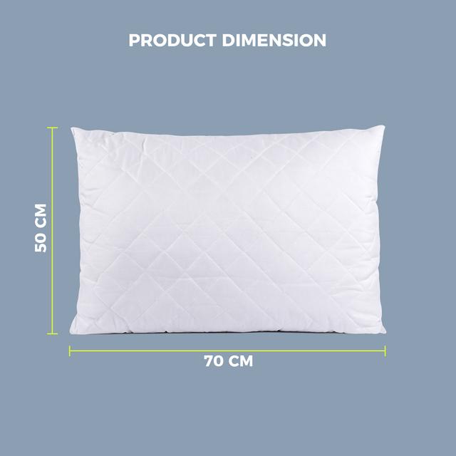 PARRY LIFE Quilted Pillow - Quilted Pillow Cases Protector - Hotel Quality Soft Hollow Siliconized Polyester Fabric Filling - Sleeping Bed Pillow - Pillow Protector Ideal for Home & Hotel Use - SW1hZ2U6NDE3Njk0