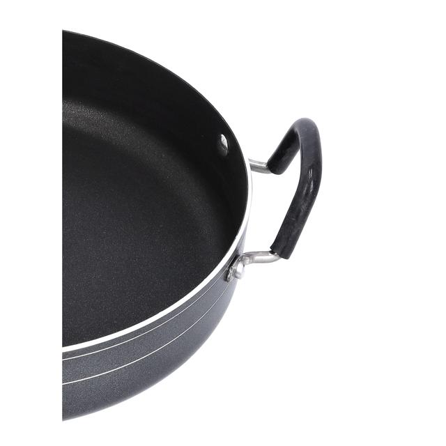 Royalford RF10007 32CM Nonstick Shallow Pot Glass Lid 1X8 – Dupont Non-stick Interior| Spiral Bottom for Even Heat Distribution| Ideal for frying, sautéing, braising - SW1hZ2U6Mzc1NDY3