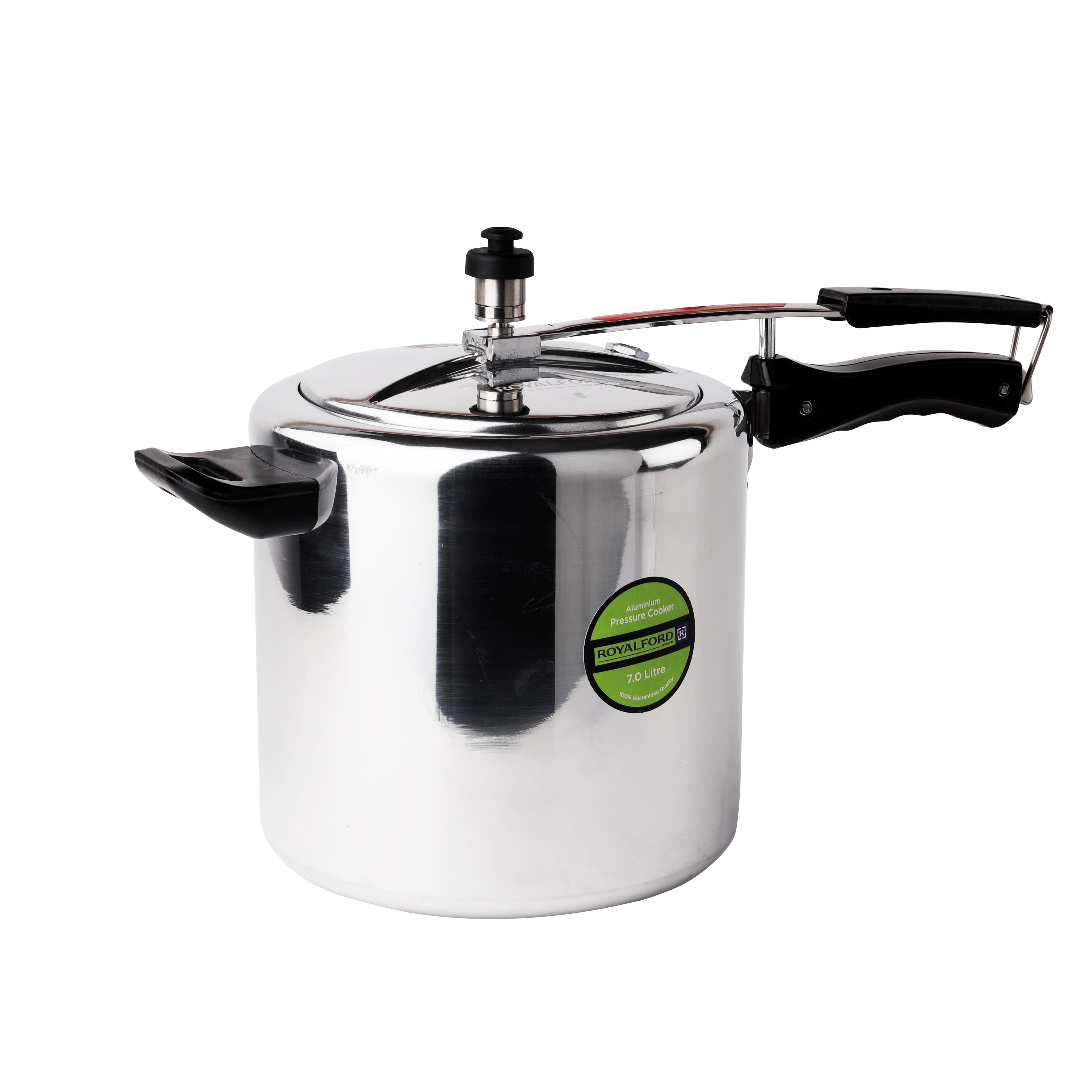 Royalford Aluminium Inner Lid Pressure Cooker, 7Ltrs, RF10014 | Extra Gasket & Safety Valve | Durable Cooker with Comfortable Handles | Ideal for Steaming, Cooking