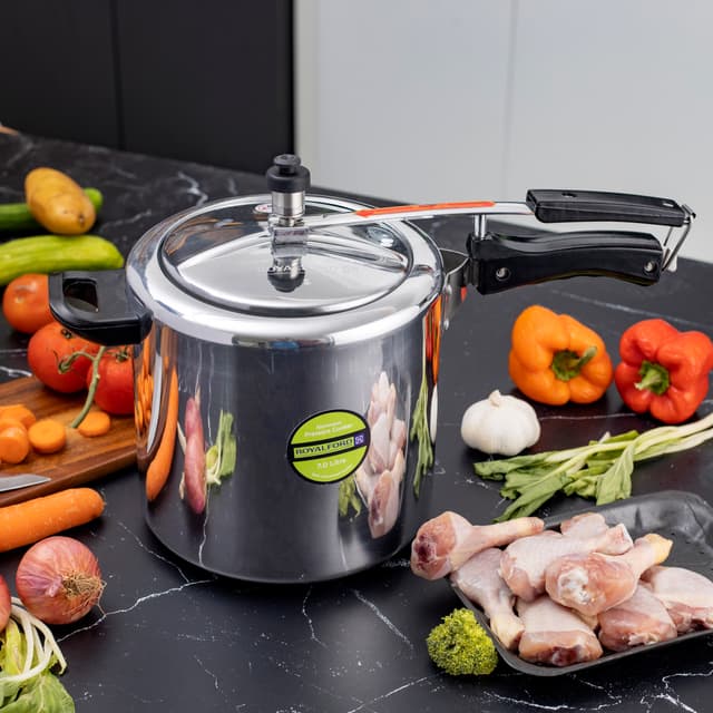 قدر ضغط ( 7 لتر ) - فضي Royalford - Aluminium Inner Lid Pressure Cooker - 165845