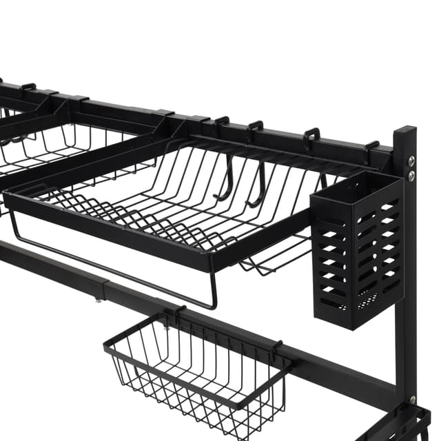 شبك صحون (مجفف صحون) - أسود Royalford 8in1 Over Sink Draining Rack