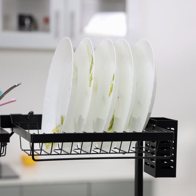 شبك صحون (مجفف صحون) - أسود Royalford 8in1 Over Sink Draining Rack