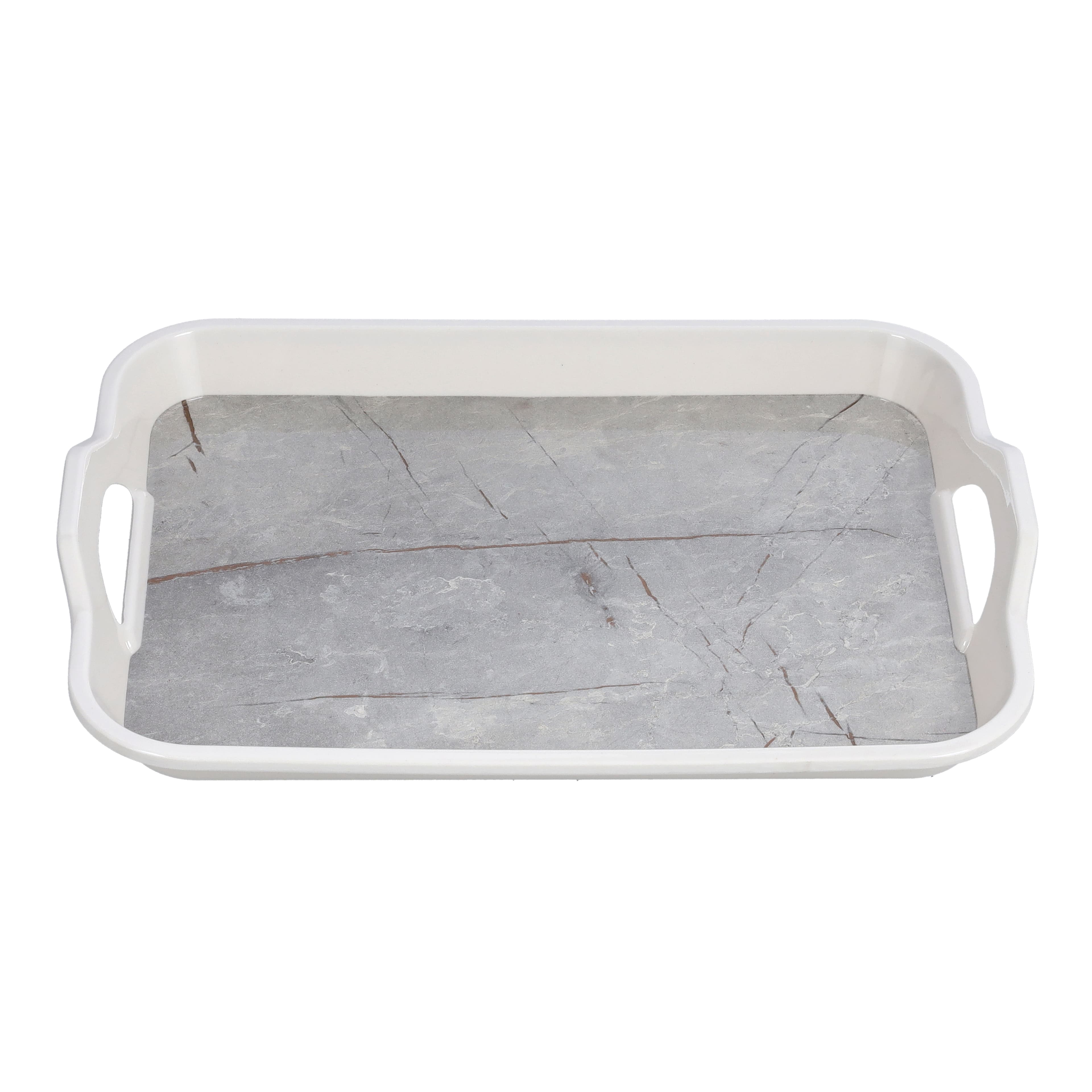 Royalford Griff Large Tray,Rectangular Serving Tray,1x18cm,RF10062 - Bar Tray,Drinks Tray - Ideal for Food & Drinks Service,Non-Slip Padded Base and Easy Grip Handles Ideal for All Homes,Restaurant