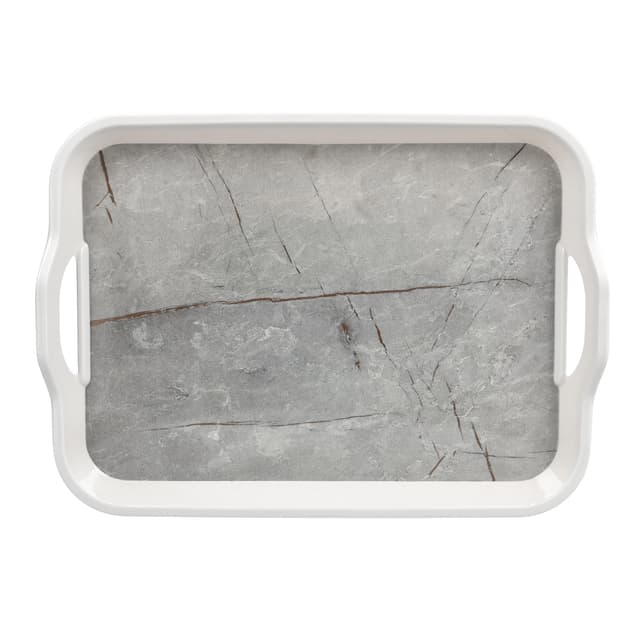 Royalford Griff Medium Tray,Rectangular Serving Tray,1x24cm,RF10063 - Bar Tray,Drinks Tray - Ideal for Food & Drinks Service,Non-Slip Padded Base and Easy Grip Handles Ideal for All Homes,Restaurant - 179526