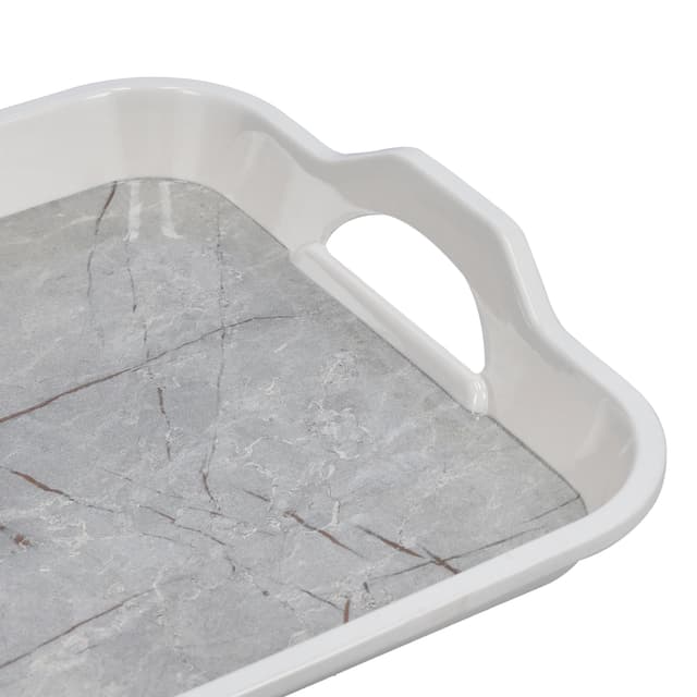 Royalford Griff Medium Tray,Rectangular Serving Tray,1x24cm,RF10063 - Bar Tray,Drinks Tray - Ideal for Food & Drinks Service,Non-Slip Padded Base and Easy Grip Handles Ideal for All Homes,Restaurant - 179525