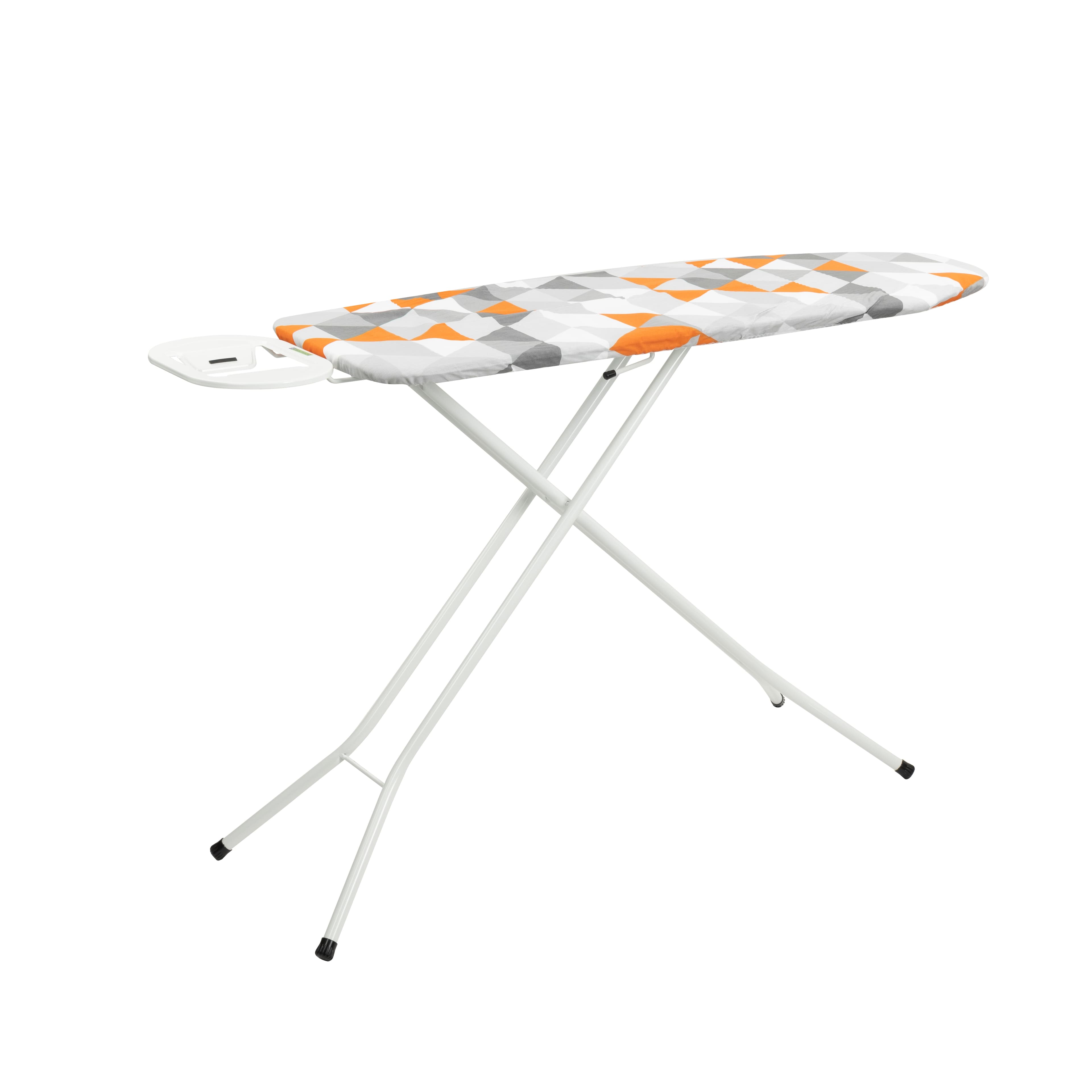 Royalford RF10090 120X38CM Angelo Ironing Board- Durable Heat Resistant Cotton Cover with 8mm Foam Pad for Large Size | Foldable Design | Non Slip Feet