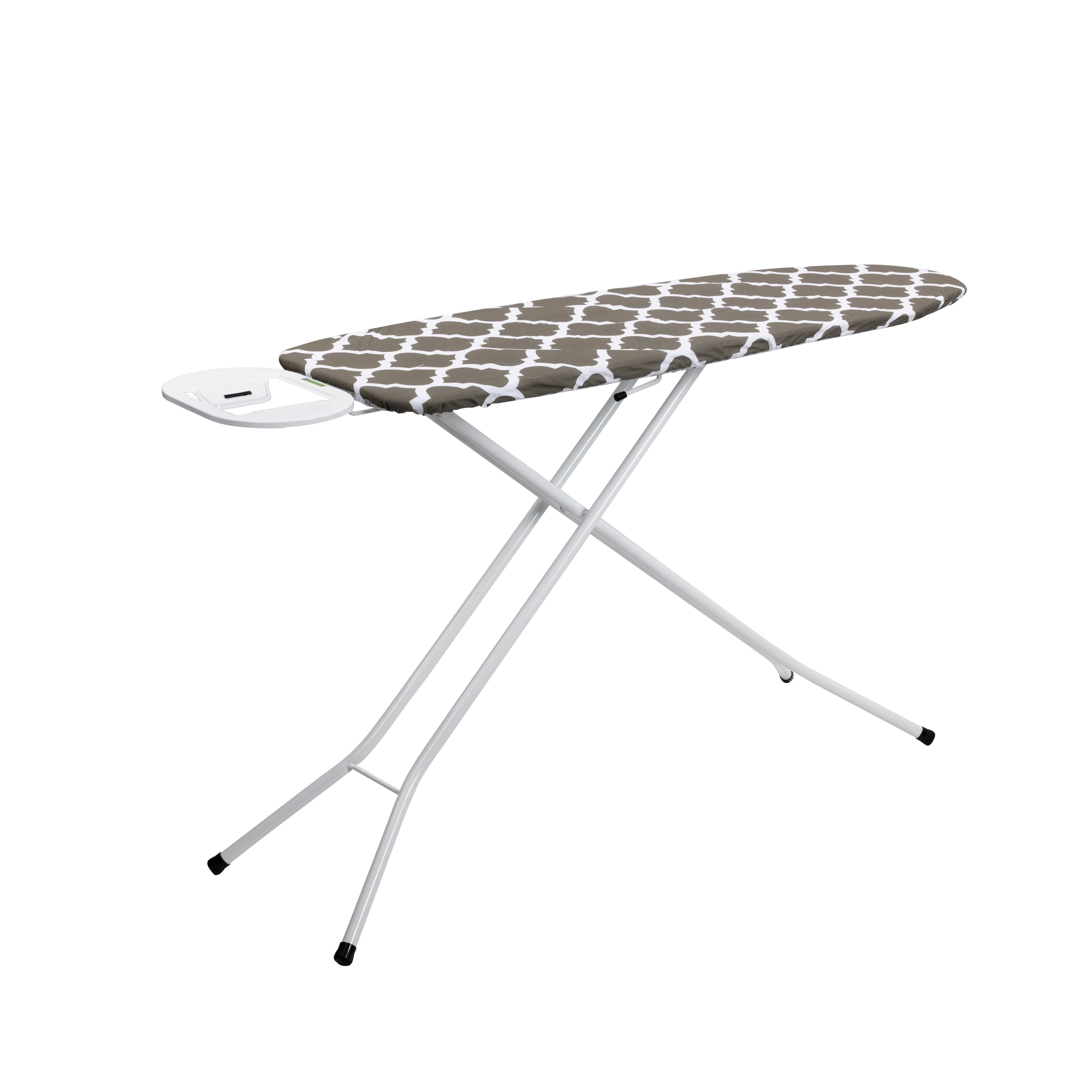 Royalford RF10090 120X38CM Angelo Ironing Board- Durable Heat Resistant Cotton Cover with 8mm Foam Pad for Large Size | Foldable Design | Non Slip Feet