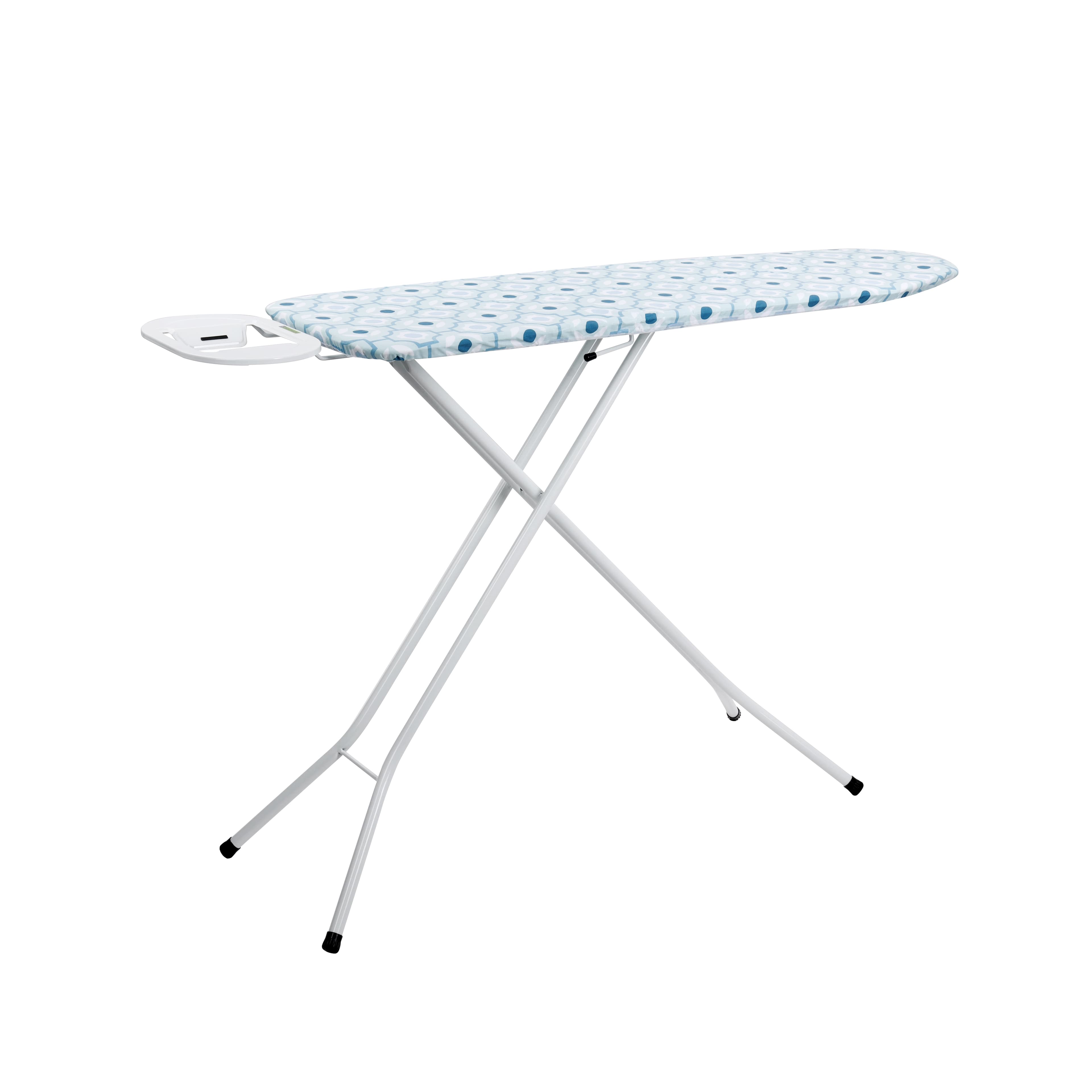 Royalford RF10090 120X38CM Angelo Ironing Board- Durable Heat Resistant Cotton Cover with 8mm Foam Pad for Large Size | Foldable Design | Non Slip Feet