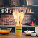 Royalford Organic Bamboo Kitchen Tools, Nonstick Utensil Set, RF10239 | Spatula, Turner, Slotted Turner, Serving Spoon, Rice Spoon And Holder | Non-Scratch Cookware Tools - SW1hZ2U6NDI4MzE4