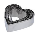 مجموعة قطاعات كوكيز شكل قلب 5 قطع فضي Royalford - 5 Pcs Cookie Cutter , Stainless Steel