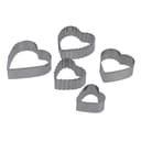 مجموعة قطاعات كوكيز شكل قلب 5 قطع فضي Royalford - 5 Pcs Cookie Cutter , Stainless Steel