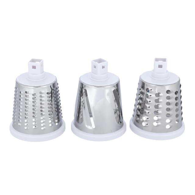 مبشرة يدوية 3 في 1 معدنية رويال فورد  Royalford Rotary Grater, Stainless Steel Blades, RF10312 - Vegetable Slicer with 3 Interchangeable Blades, Grater for Kitchen, Ideal for Cheese, Cucumber, Carrot, Nuts, Etc