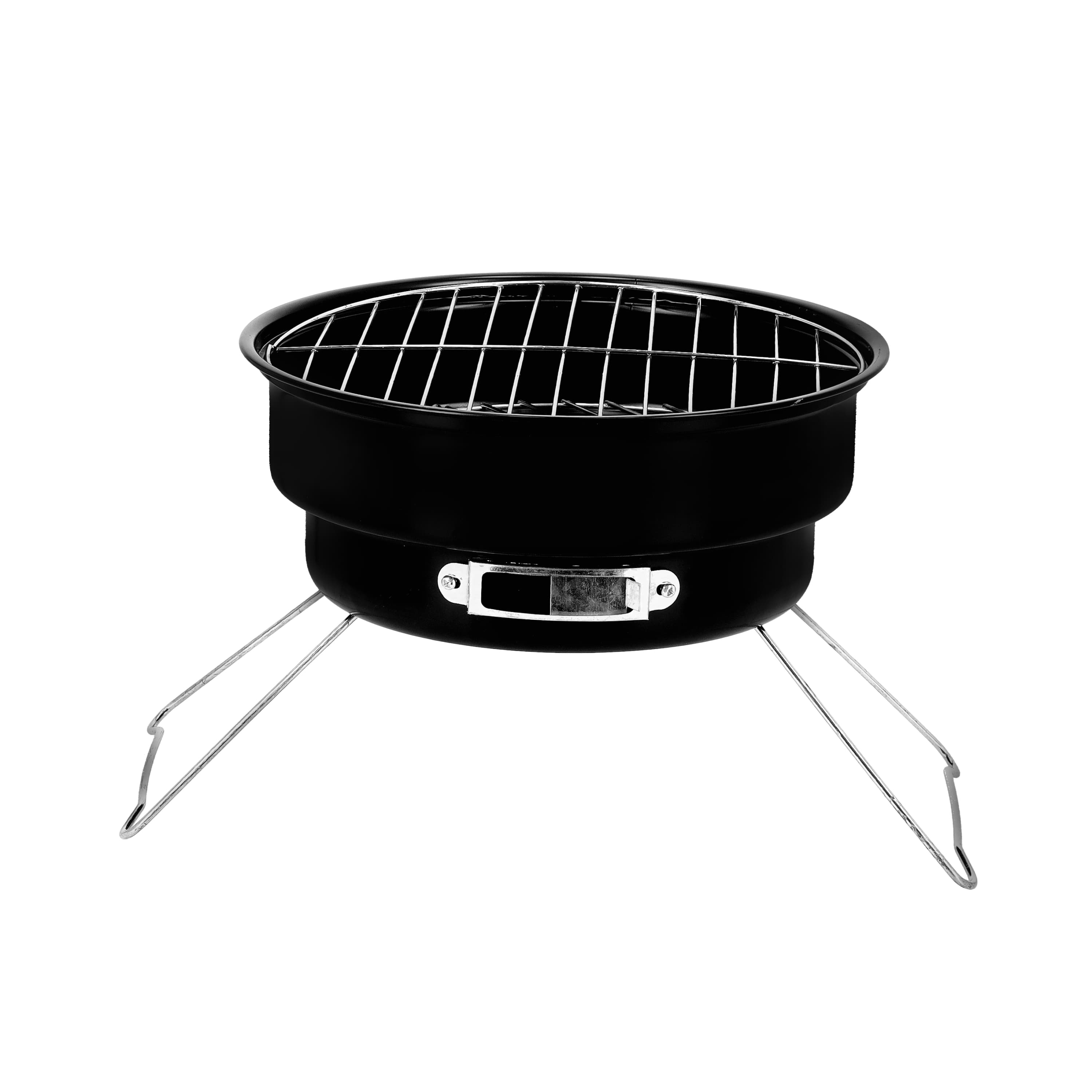 Royalford Round Barbeque Stands with Grill, Foldable, RF10356 - Durable Iron Construction Larger Grilling Area,Folding Camping Picnic Garden Festival Cooker