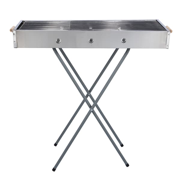 شواية ( شواية فحم ) قابلة للطي - فضي Royalford - Barbecue Stand with Grill, RF10366 - Durable Stainless Construction