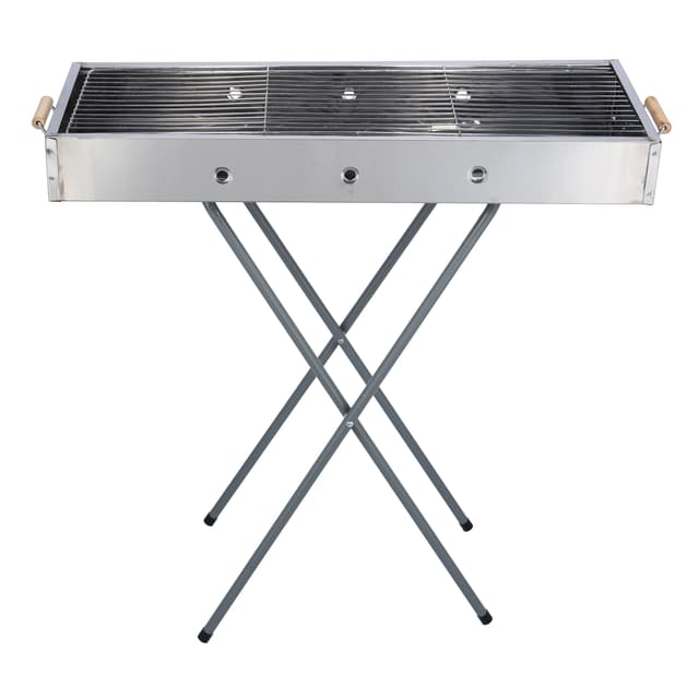 شواية ( شواية فحم ) قابلة للطي - فضي Royalford - Barbecue Stand with Grill, RF10366 - Durable Stainless Construction