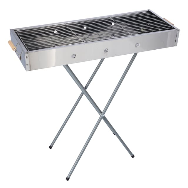 شواية ( شواية فحم ) قابلة للطي - فضي Royalford - Barbecue Stand with Grill, RF10366 - Durable Stainless Construction