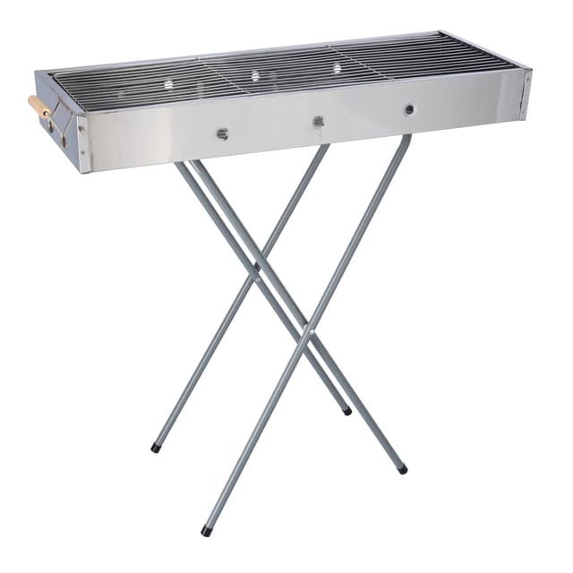 شواية ( شواية فحم ) قابلة للطي - فضي Royalford - Barbecue Stand with Grill, RF10366 - Durable Stainless Construction
