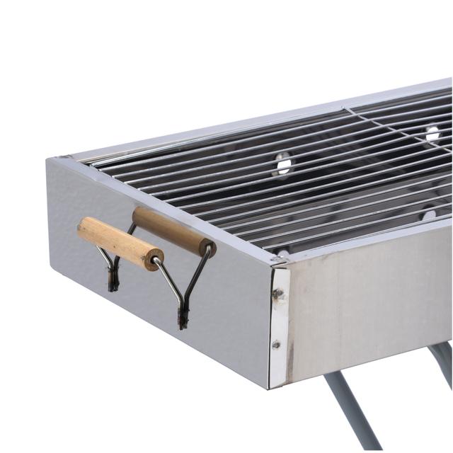 Royalford Barbecue Stand with Grill, RF10366 - Durable Stainless Construction, Foldable and Portable Outdoor Charcoal BBQ, Larger Grilling Area - SW1hZ2U6NDExMzkx