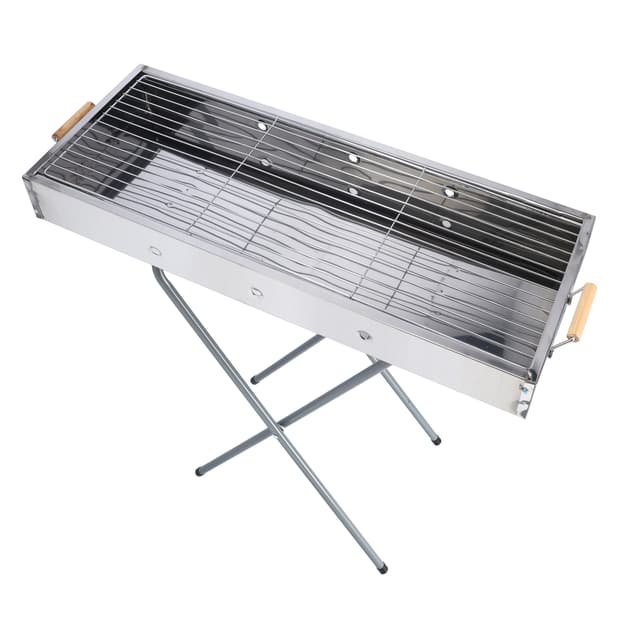شواية ( شواية فحم ) قابلة للطي - فضي Royalford - Barbecue Stand with Grill, RF10366 - Durable Stainless Construction