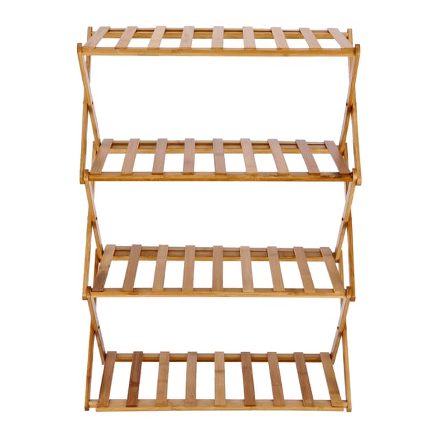 رفوف أحذية ( منظم أحذية ) 4 طبقات - بني Royalford - Bamboo Shoe Rack, RF10412 | 100% Natural Bamboo