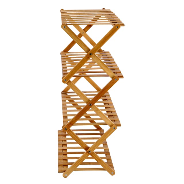رفوف أحذية ( منظم أحذية ) 4 طبقات - بني Royalford - Bamboo Shoe Rack, RF10412 | 100% Natural Bamboo