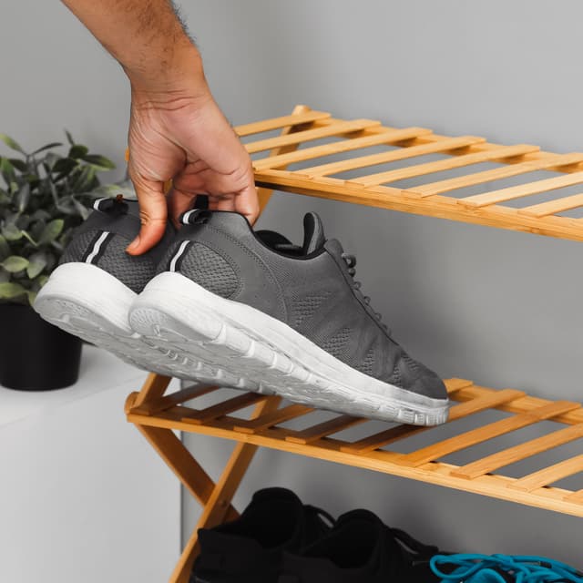 رفوف أحذية ( منظم أحذية ) 4 طبقات - بني Royalford - Bamboo Shoe Rack, RF10412 | 100% Natural Bamboo