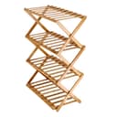 رفوف أحذية ( منظم أحذية ) 4 طبقات - بني Royalford - Bamboo Shoe Rack, RF10412 | 100% Natural Bamboo